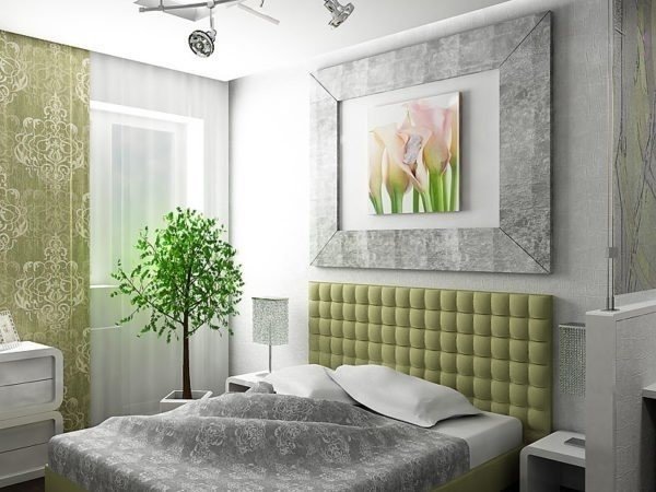 Дизайн спальни в зеленых тонах