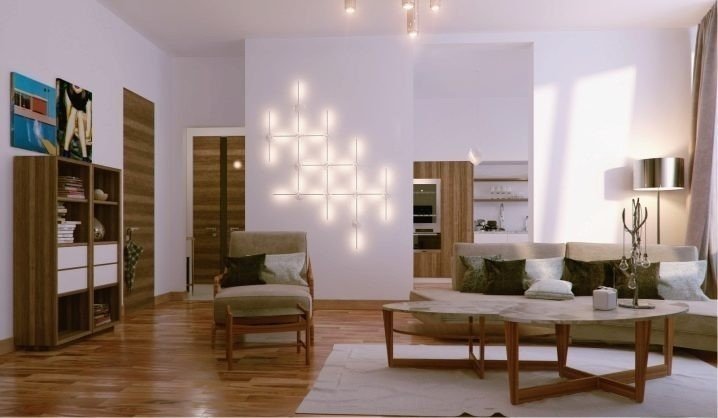 Шторы в стиле минимализм в гостиной в интерьере