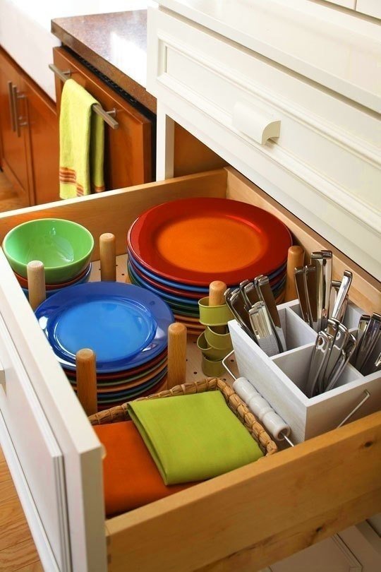Хранение посуды на кухне идеи