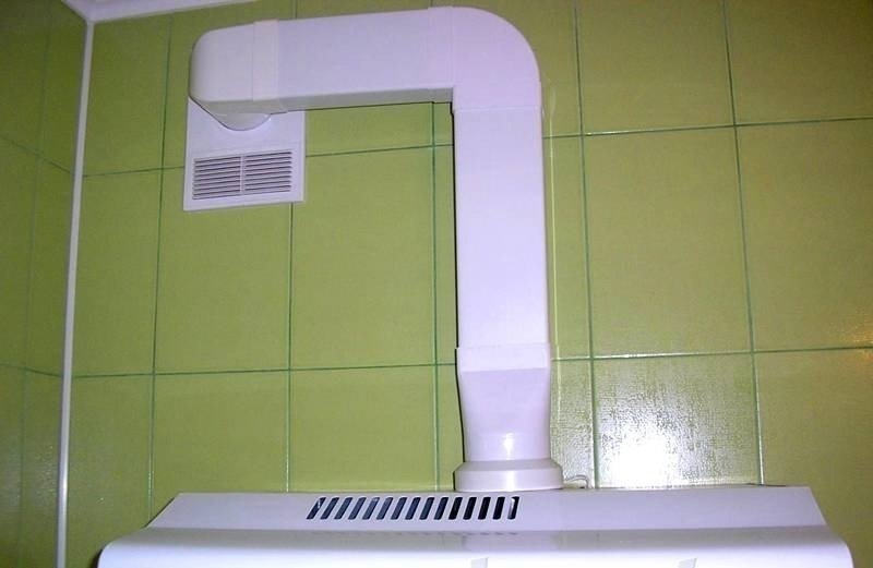 Воздуховод на кухне от вытяжки с вентилятором