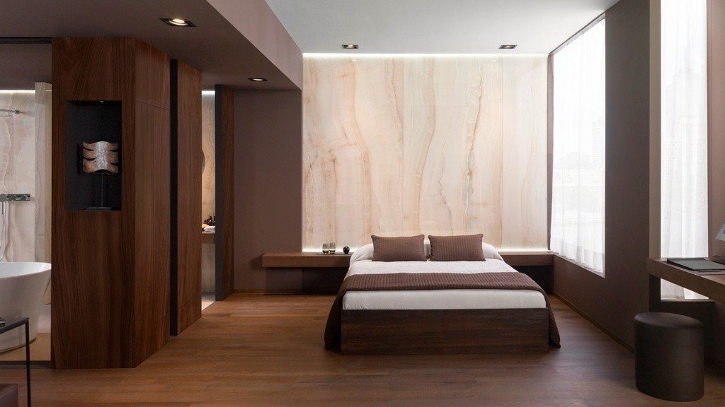 Внутренняя отделка спальни в стиле минимализм