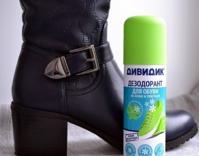 Аэрозоль дезодорант для обуви дивидик