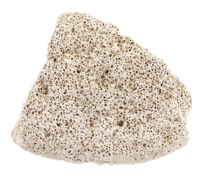 Камень пемза на белом фоне