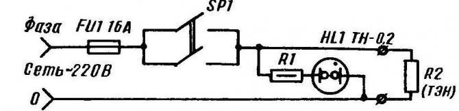 Электрическая принципиальная схема электроводонагревателя эвбо