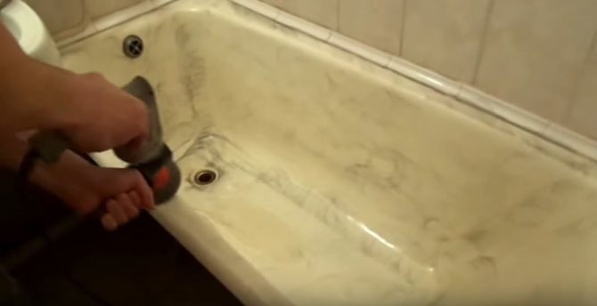 Восстановление эмали на чугунной ванне