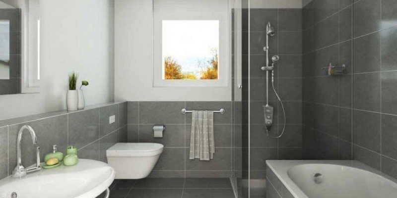 Простой дизайн ванной комнаты